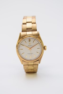 174 - Rolex: A gentleman's 18ct yellow gold Oyster Perpetual bracelet watch