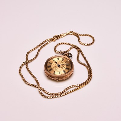 Lot 327 - A lady's 14ct gold open face pocket watch