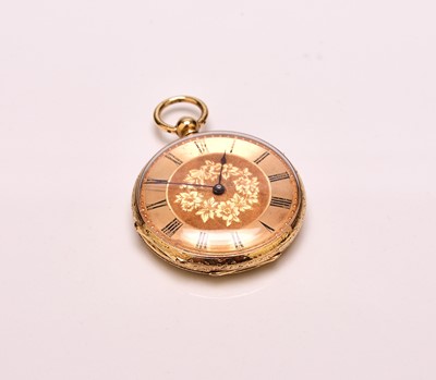 Lot 328 - An 18ct gold open face pocket watch