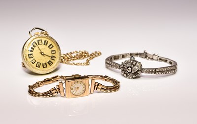 Lot 337 - Two lady's wristwatches and a pocket watch