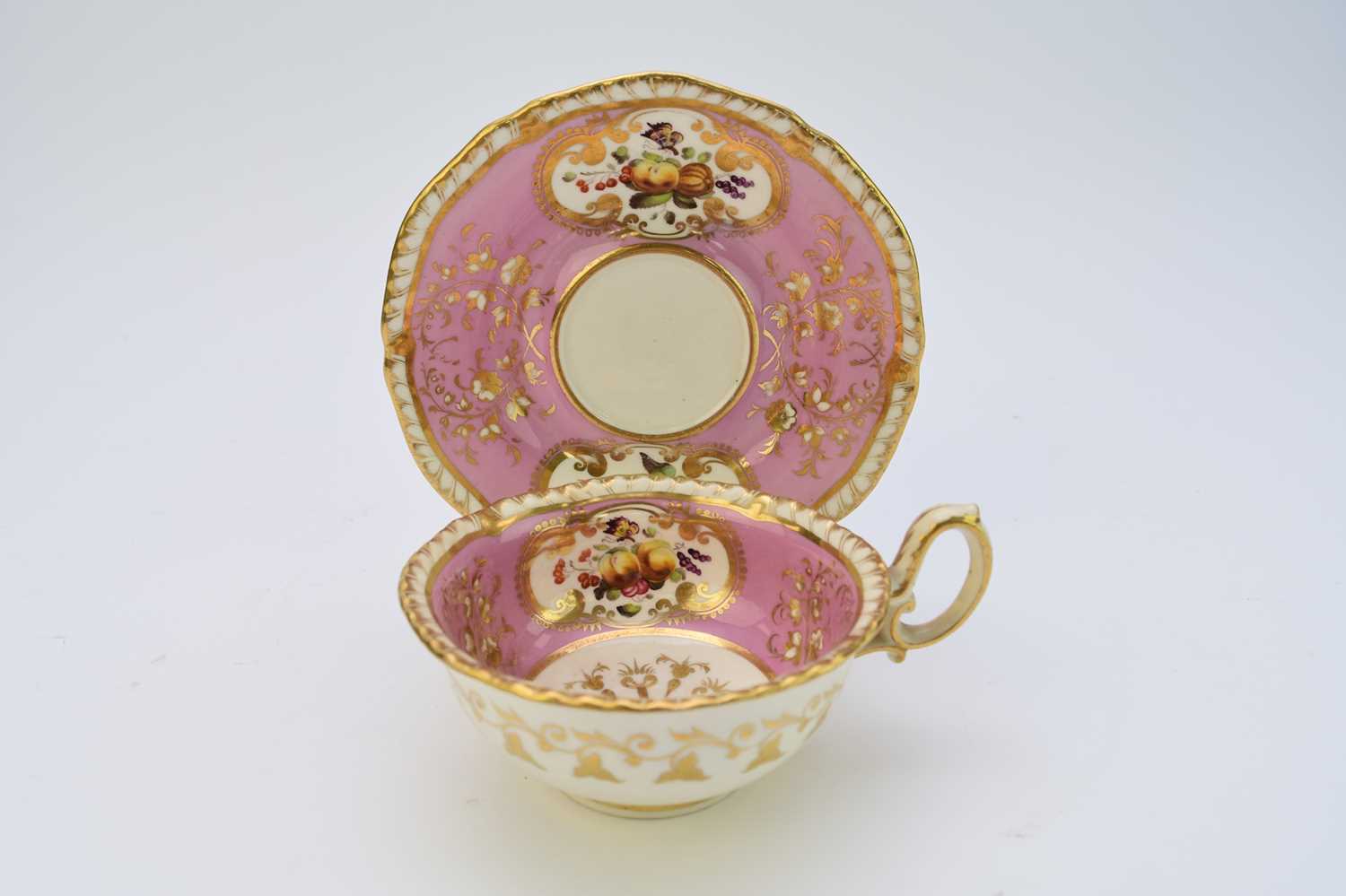 Lot 130 - H&R Daniel teacup and saucer, circa 1824