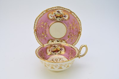 Lot 130 - H&R Daniel teacup and saucer, circa 1824