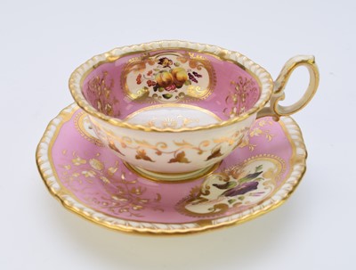 Lot 130 - H&R Daniel teacup and saucer, circa 1824