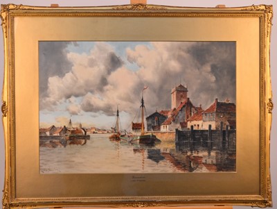 Lot 319 - Louis van Staaten (Dutch 19th-20th Century), Watercolours of Arnhem and Zaandam