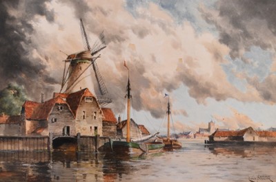 Lot 319 - Louis van Staaten (Dutch 19th-20th Century), Watercolours of Arnhem and Zaandam