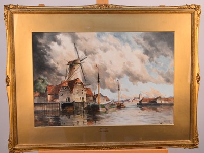 Lot 319 - Louis van Staaten (Dutch 19th-20th Century), Watercolours of Arnhem and Zaandam