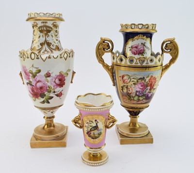 Lot 80 - Three H&R Daniel vases, circa 1825-35