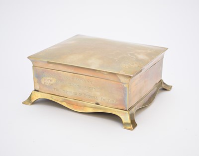 Lot 66 - A presentation silver cigarette box