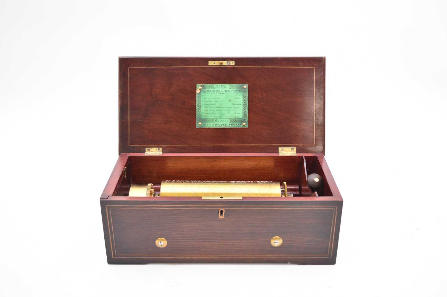 Lot 409 - Nicole Freres: A Swiss inlaid rosewood music box