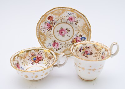 Lot 127 - H&R Daniel - A trio of a coffee cup, teacup and a saucer, circa 1826