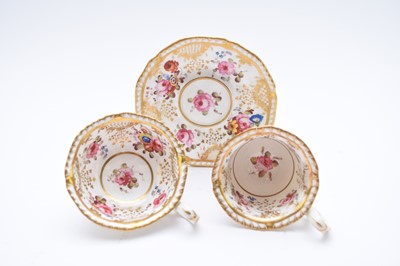 Lot 127 - H&R Daniel - A trio of a coffee cup, teacup and a saucer, circa 1826