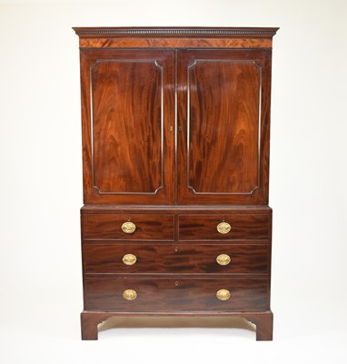 Lot 214 - A George III mahogany linen press