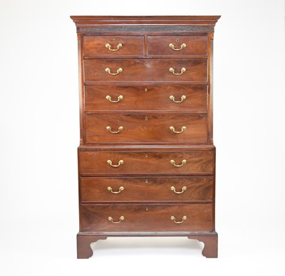 Lot 215 - A George III mahogany chest on chest