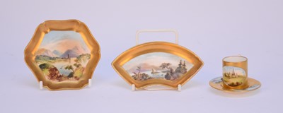 Lot 86 - Miniature Coalport gilt and landscape wares, circa 1885