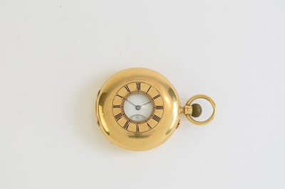 Lot 167 - Fox & Co: An 18ct gold half hunter pocket watch