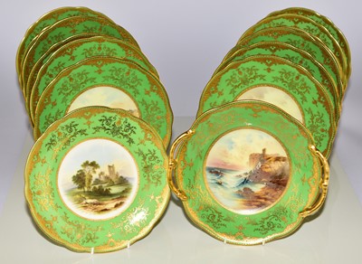 Lot 235 - Coalport dessert service by Arthur Perry and Percy Simpson, early 20th century