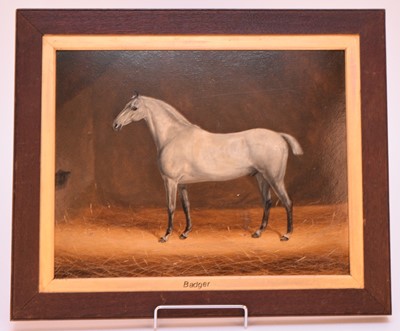 Lot 294 - British School (19th Century) A Pair of Horse Portraits, 'Badger' and 'Little John'