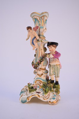 Lot 106 - A rare Coalport figural candlestick, circa 1825-35