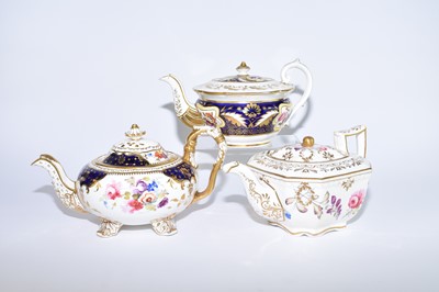 Lot 65 - H&R Daniel - Three teapots and covers, circa 1822-1826