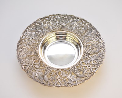 Lot 79 - A white metal dish