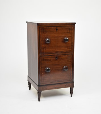 Lot 213 - A 19th century ebony strung mahogany cellarette cabinet