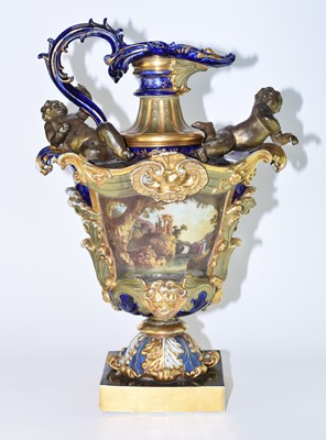 Lot 144 - A large and rare Mason's Ironstone 'Neapolitan' ewer, circa 1815-20