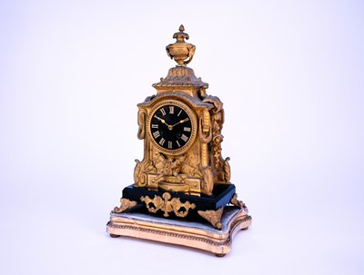 Lot 450 - A French neoclassical gilt metal mantel clock