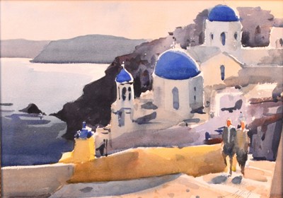 Lot 321 - Paul Rafferty (b.1965) Blue Domes, Santorini