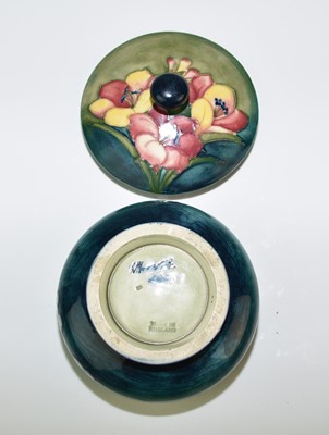 Lot 159 - Moorcroft 'Freesia / Pansy' powder bowl and cover