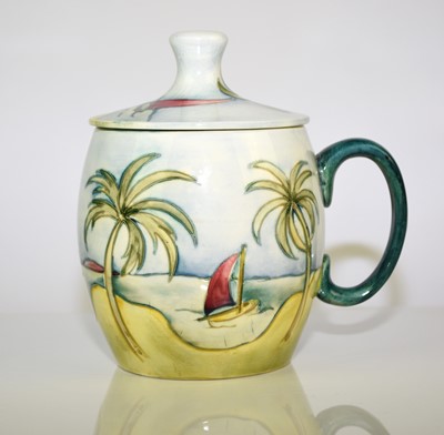 Lot 165 - Walter Moorcroft 'Caribbean' tankard with cover, circa 1960s