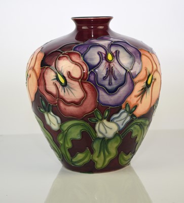 Lot 168 - Moorcroft 'Pansy' vase, dated 1997