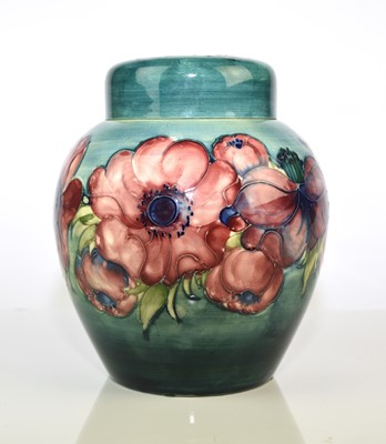 Lot 170 - Walter Moorcroft 'Anemone' ginger jar and cover, circa 1953-60