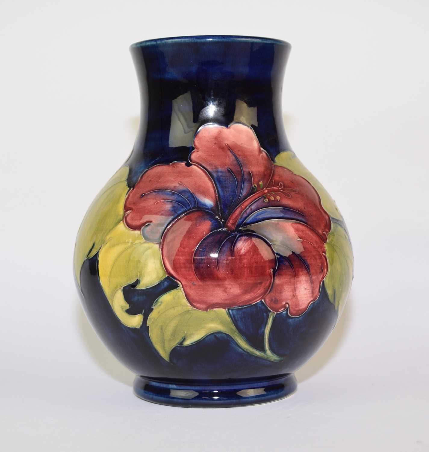 Lot 186 - Large Moorcroft 'Hibiscus' vase, circa