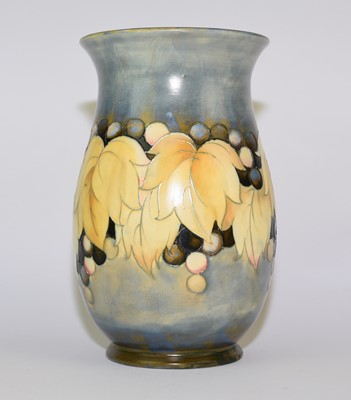 Lot 194 - William Moorcroft salt-glazed 'Leaf and Berry' vase, circa 1928