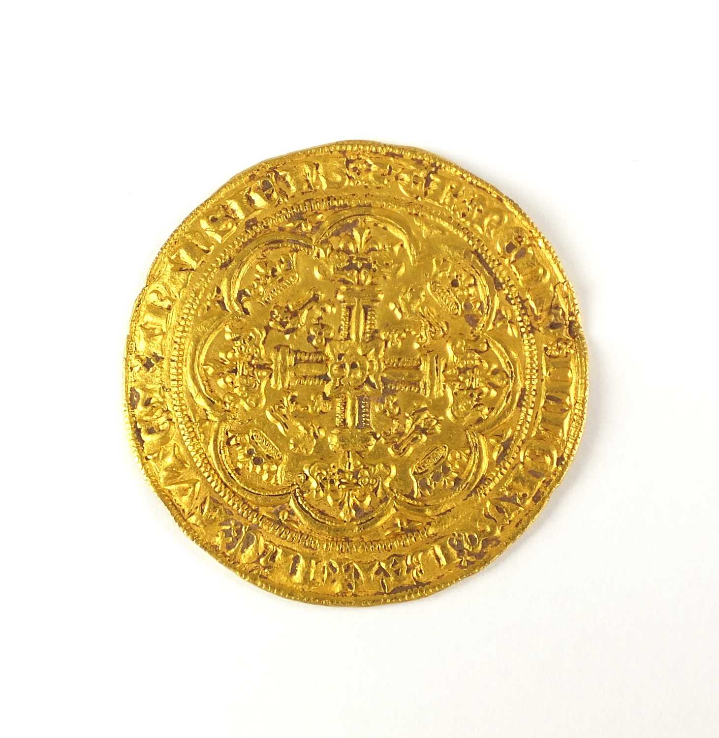 186 - Edward III Gold Noble, Treaty Period 1361-1369, London mint mm. cross potent