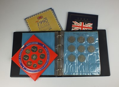 Lot 187 - Four coins albums containing UK and foreign silver cupro-nickel, copper and bronze coinage, together with