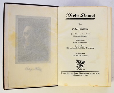 Lot 88 - HITLER, Adolf, Mein Kampf.  Munich 1932.  Brown morocco.