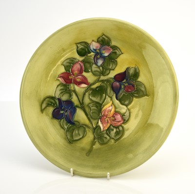 Lot 212 - Walter Moorcroft 'Bourgainvillaea' plate, circa 1955