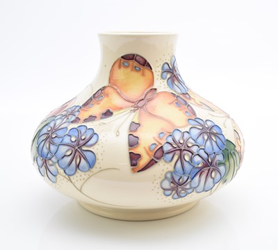 Lot 214 - Moorcroft 'Butterfly' vase designed by Rachel Bishop, dated 1998