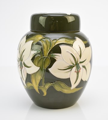 Lot 220 - Moorcroft 'Bermuda Lily' ginger and cover, circa 1980