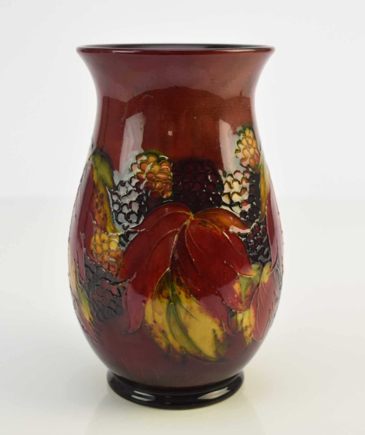 Lot 222 - William Moorcroft flambe 'Leaf and Blackberry' vase, circa 1935