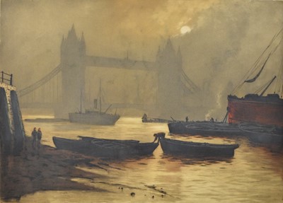 Lot 382 - 19th Century Thames Shipping Scene with Tower Bridge beyond