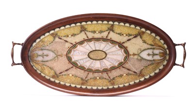 Lot 394 - An Edwardian glass bead plique a jour tray