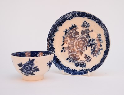 Lot 12 - Seth Pennington (Liverpool) tea bowl and saucer, circa 1785-90