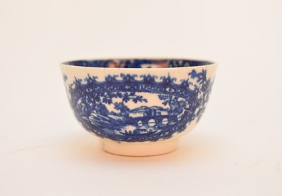 Lot 15 - Worcester 'Circled Landscape' tea bowl, circa 1780-85