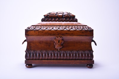 Lot 383 - A Victorian oak tea caddy