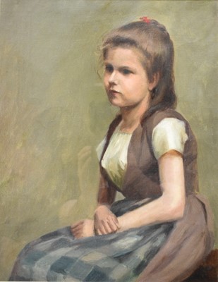 Lot 303 - Florence Leaver (British 19th-20th Century) Portrait of a Young Girl Seated