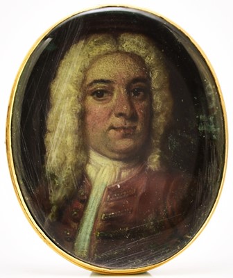 Lot 475 - English School (Early 18th Century) Miniature Portrait of a Gentleman