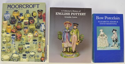 Lot 103 - ANTIQUE REFERENCE BOOKS, Covering silver, clocks, glass, porcelain and militaria etc. Including ATTERBURY, Paul, Moorcroft, 4to 1998 and Adams & Redstone, Bow Porcelain, 1981 (2 boxes)