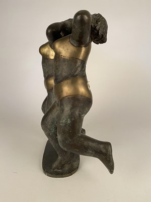Lot 481 - Geraldine Knight (1932-2008) Two Runners, Bronze Sculpture